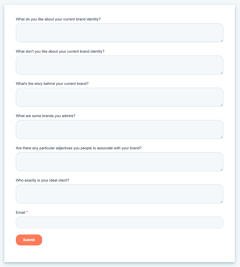 Branding Questionnaire 12 Questions To Ask Form Templates Graphic