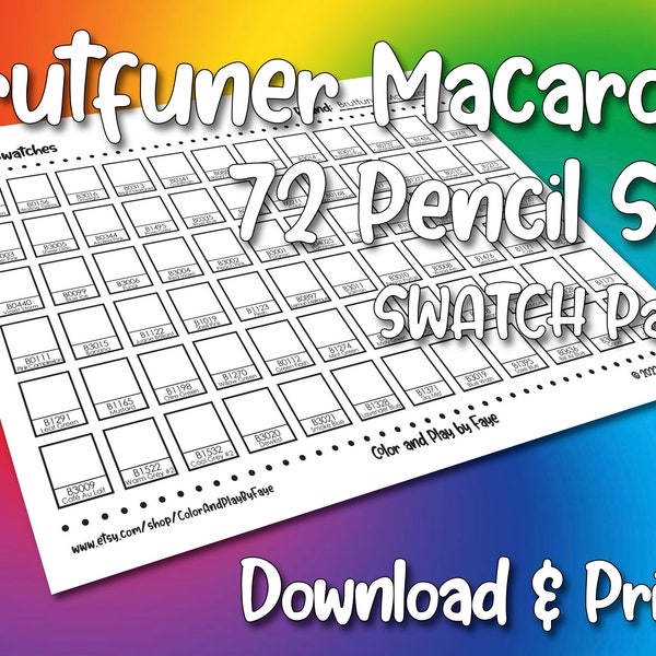 Brutfuner Macaron Swatch Chart Etsy