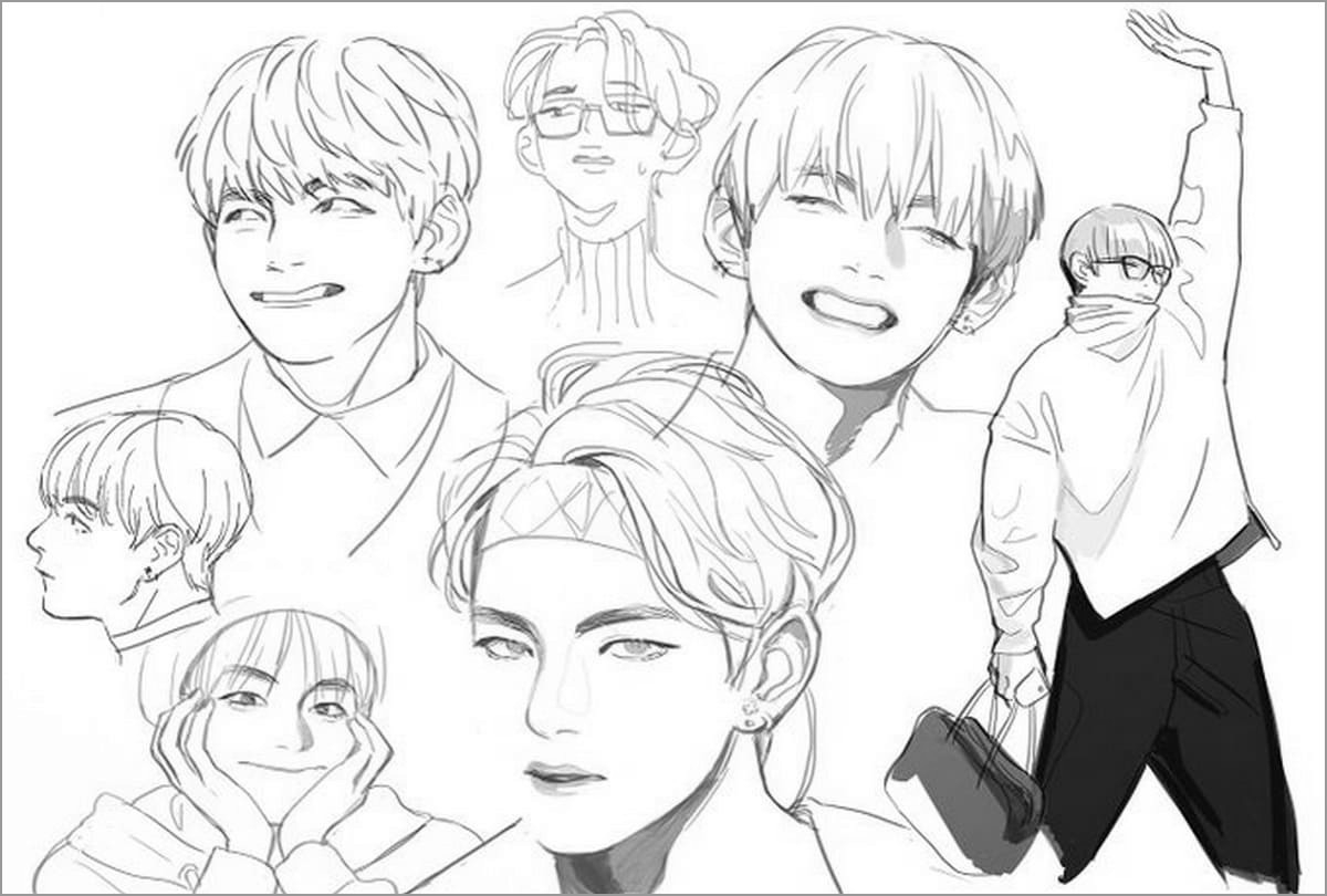 BTS Coloring Pages ColoringBay