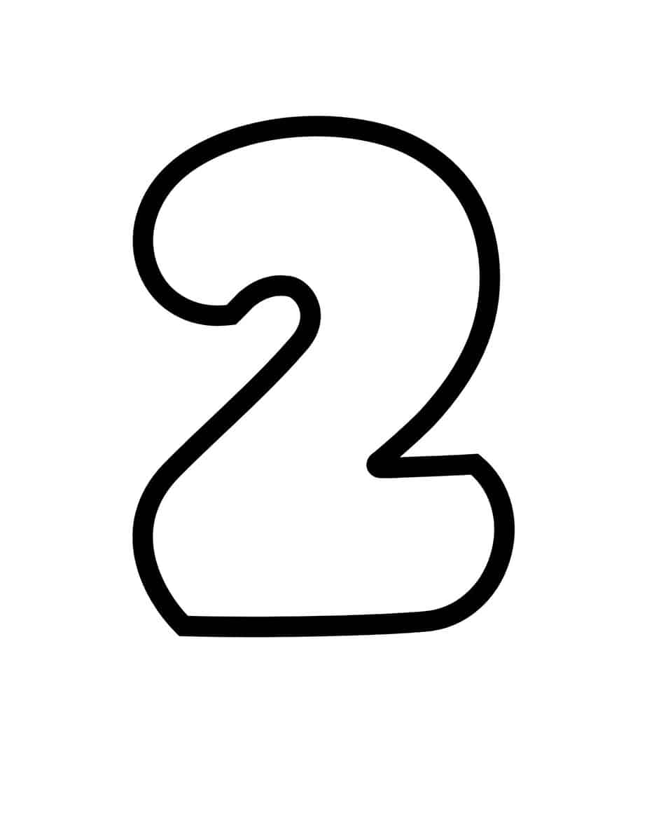 big number 2 print out