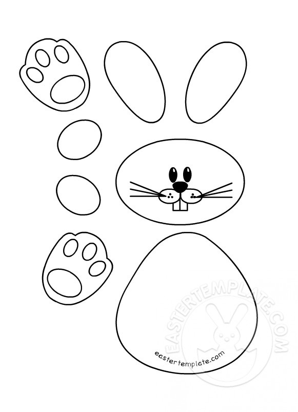 Bunny Printable Template Easter Template