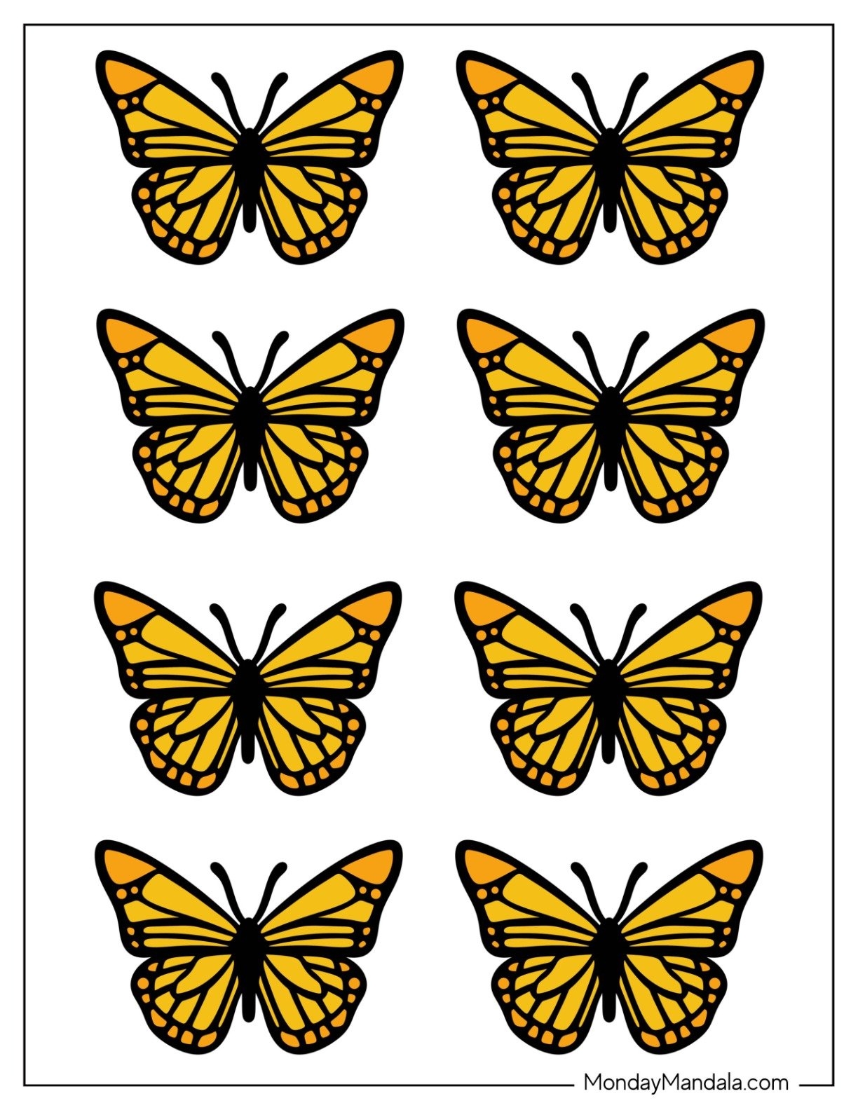 Butterfly Body Template Printable
