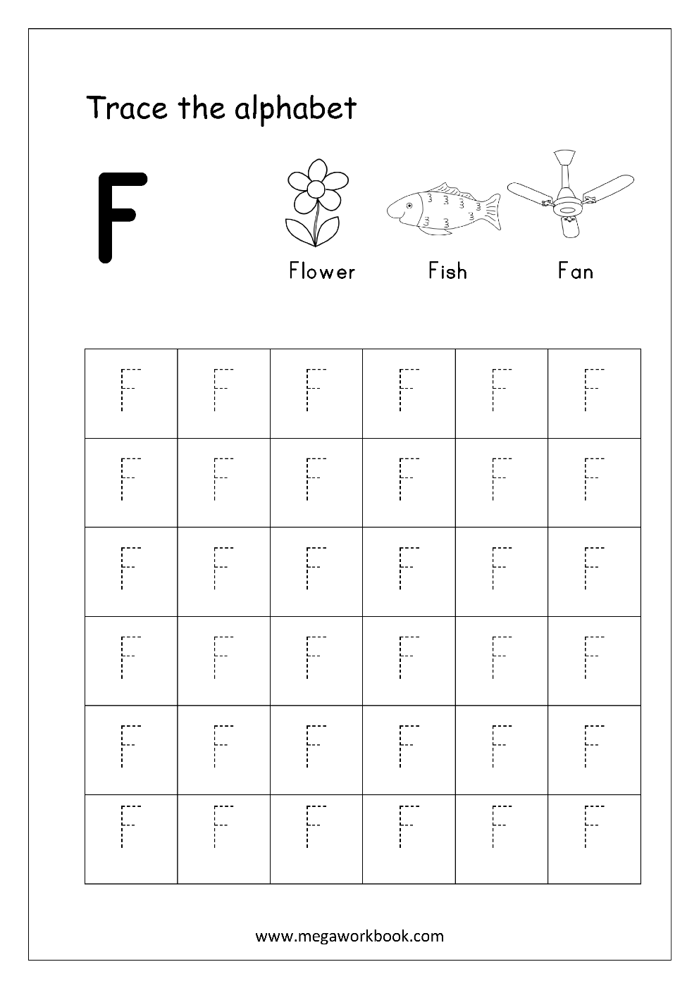 Capital Letter F Tracing Worksheets Letter Tracing Worksheets