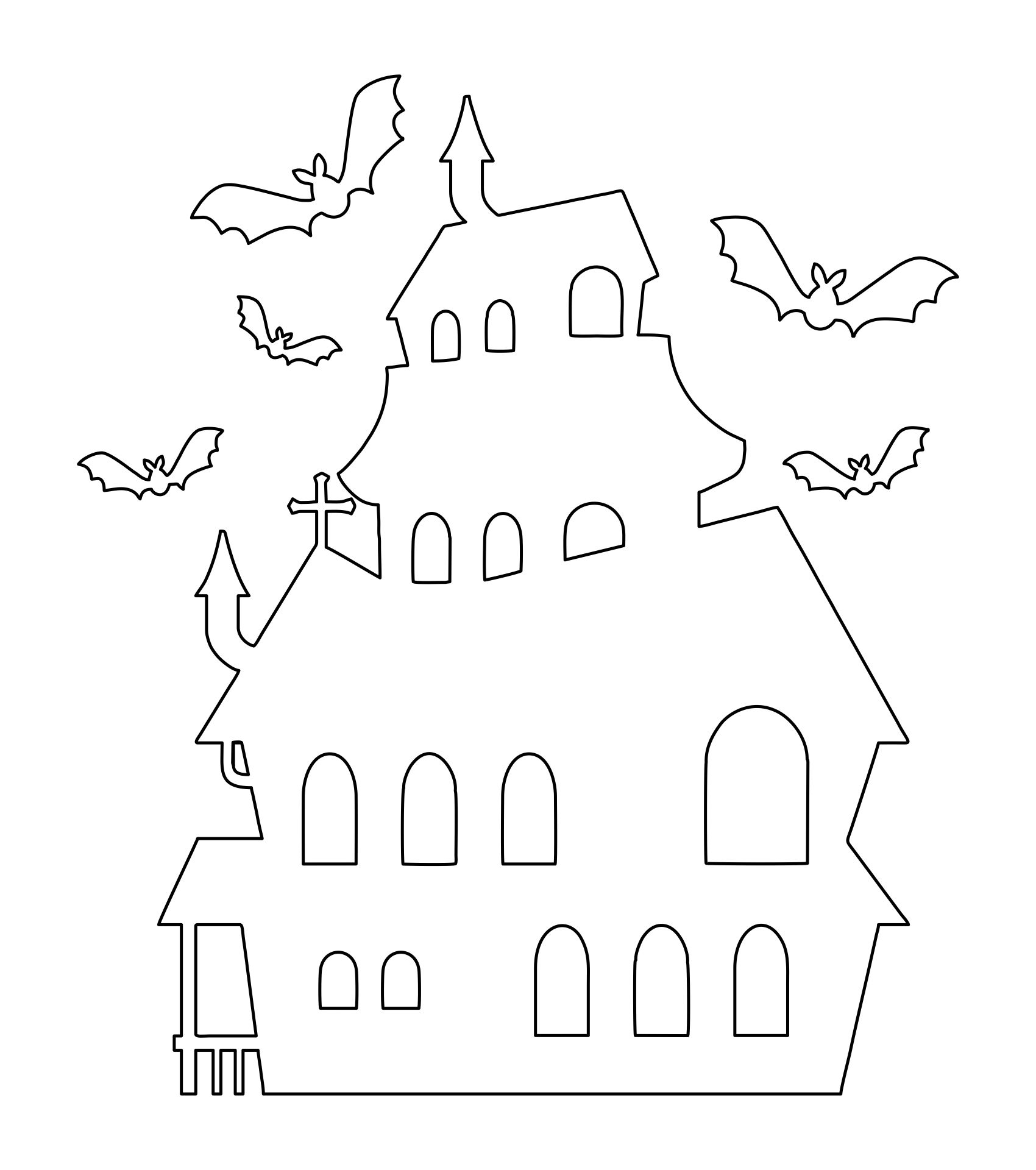3d haunted house template printable