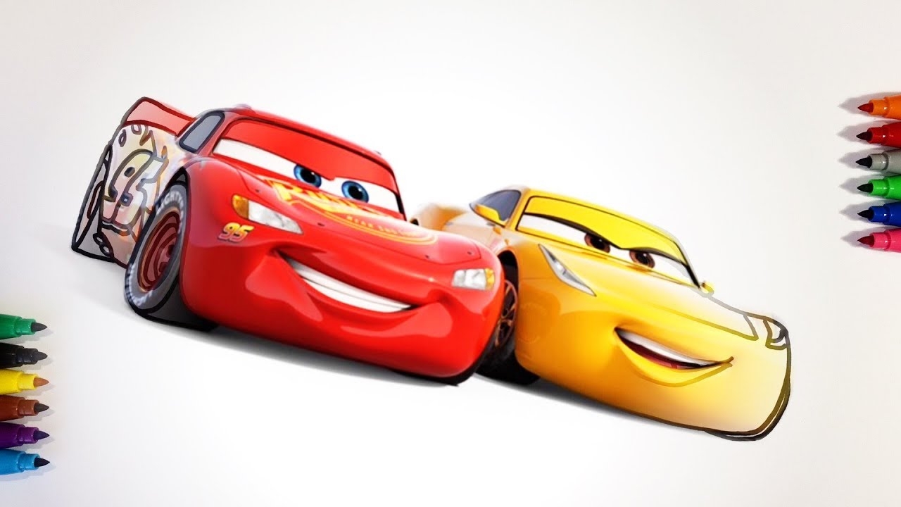 Cars 3 Lightning McQueen Cruz Ramirez Coloring Pages For Children 