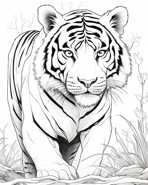 Cartoon Tiger Colouring Page Infoupdate