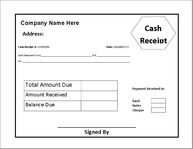 Cash Receipt Template Free Receipt Template Word Template Receipt My 