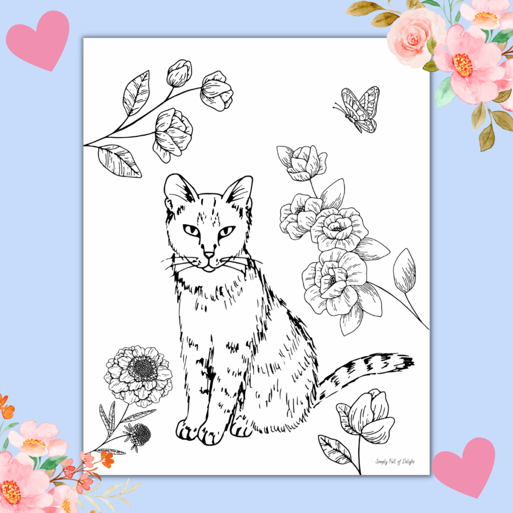 coloring pages cat printable