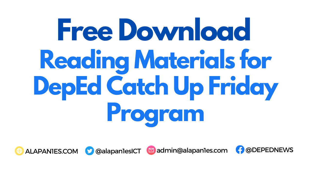 Catch Up Friday Reading Materials For Grade 8 NBKomputer