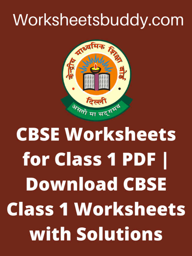CBSE Worksheets For Class 1 WorkSheets Buddy