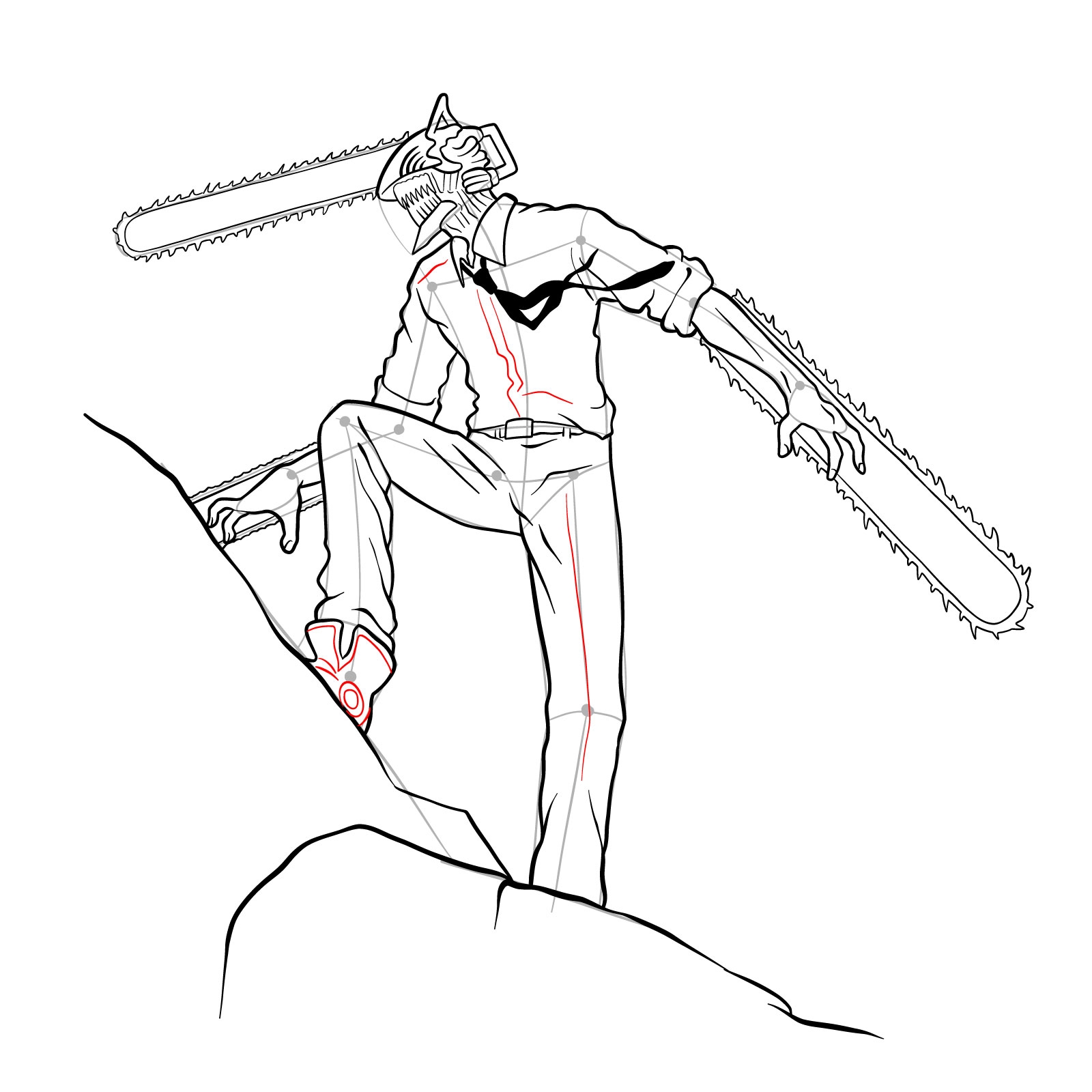 Chainsaw Man Easy Drawing Guides Coloring Home