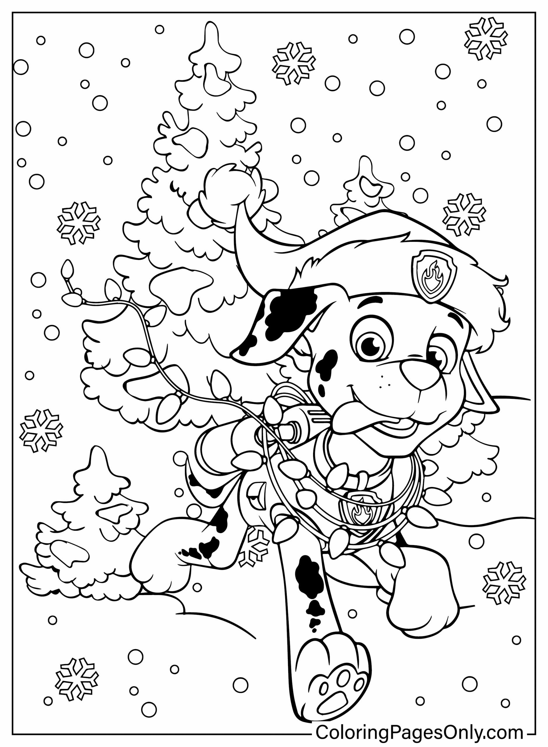 Christmas Paw Patrol Coloring Page Free Printable Coloring Pages