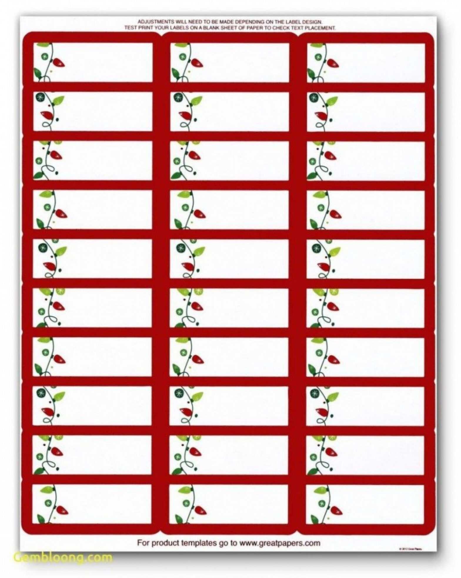 free template for labels