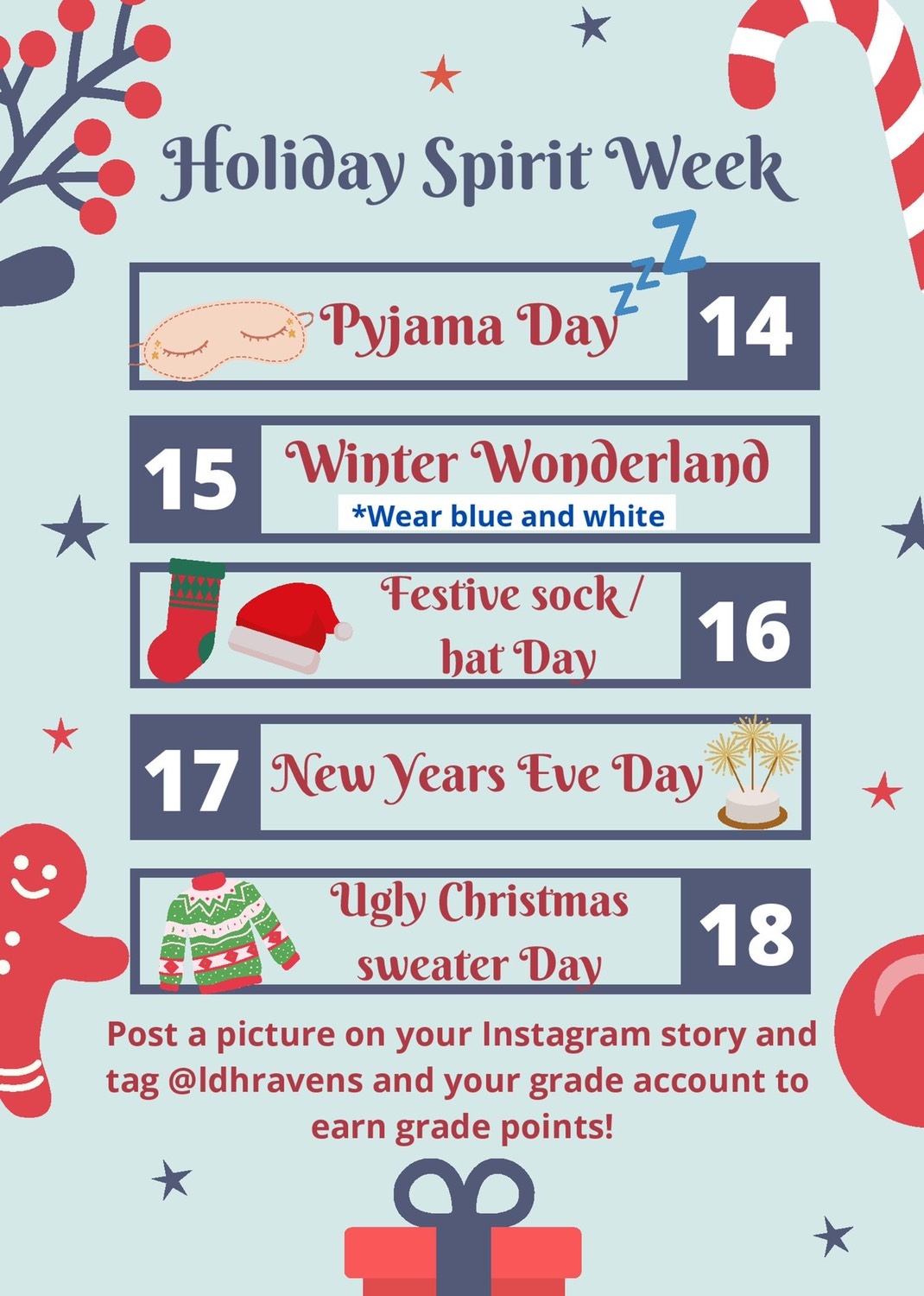 Christmas Spirit Week Template