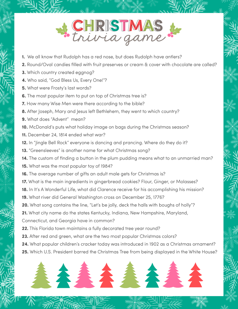 free printable trivia for teens