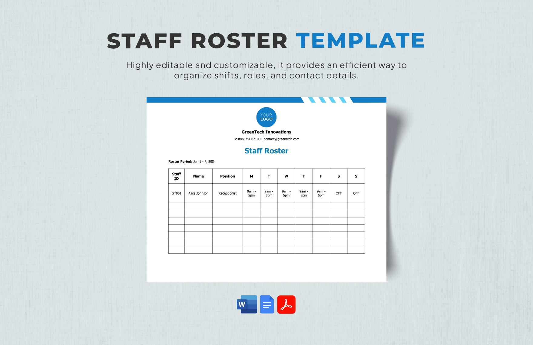 Church Roster Template In Google Docs Word PDF Download Template