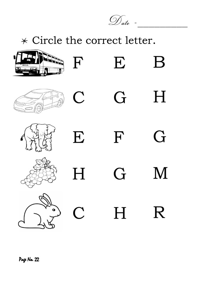 Circle The Correct Letter Alphabet Worksheets Free English 