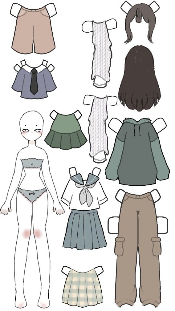 Claire Fpe Paper Doll Base In 2024 Paper Doll Printable Templates Paper 