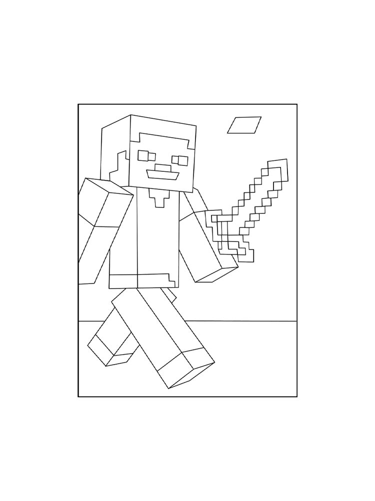 minecraft steve coloring pages