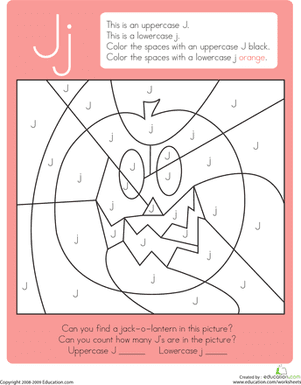Color By Letter Capital And Lowercase J Coloring Pages Coloring Cool