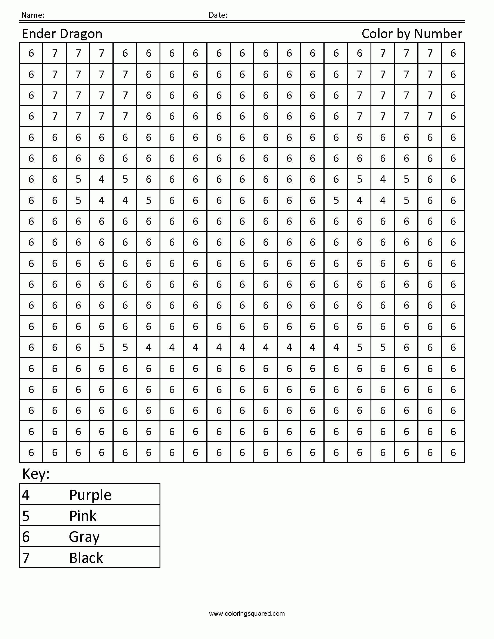 coloring by number squares