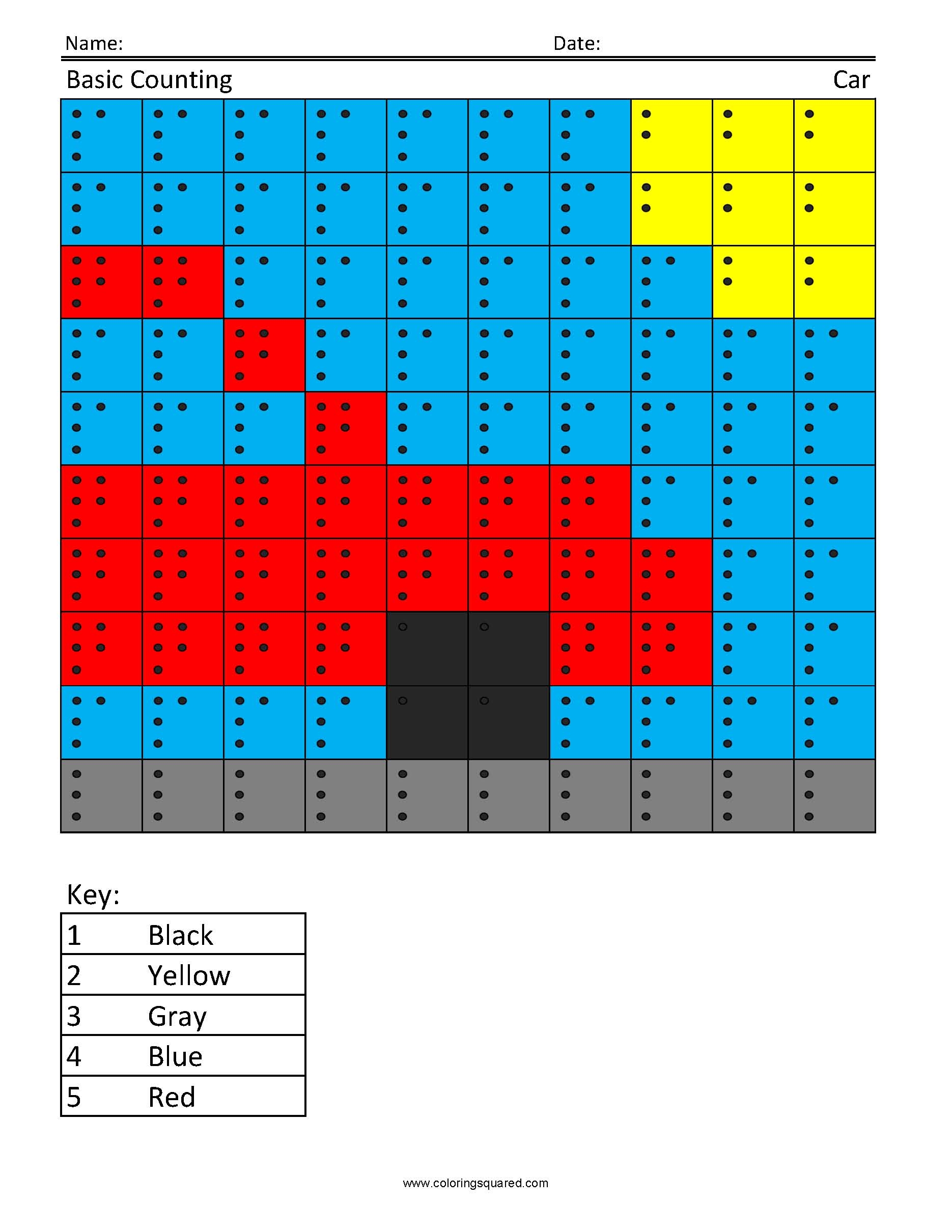 Color By Number Coloring Squared
