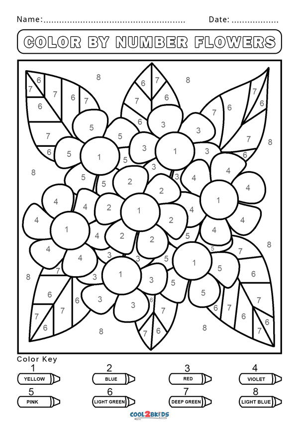 color by number free coloring pages