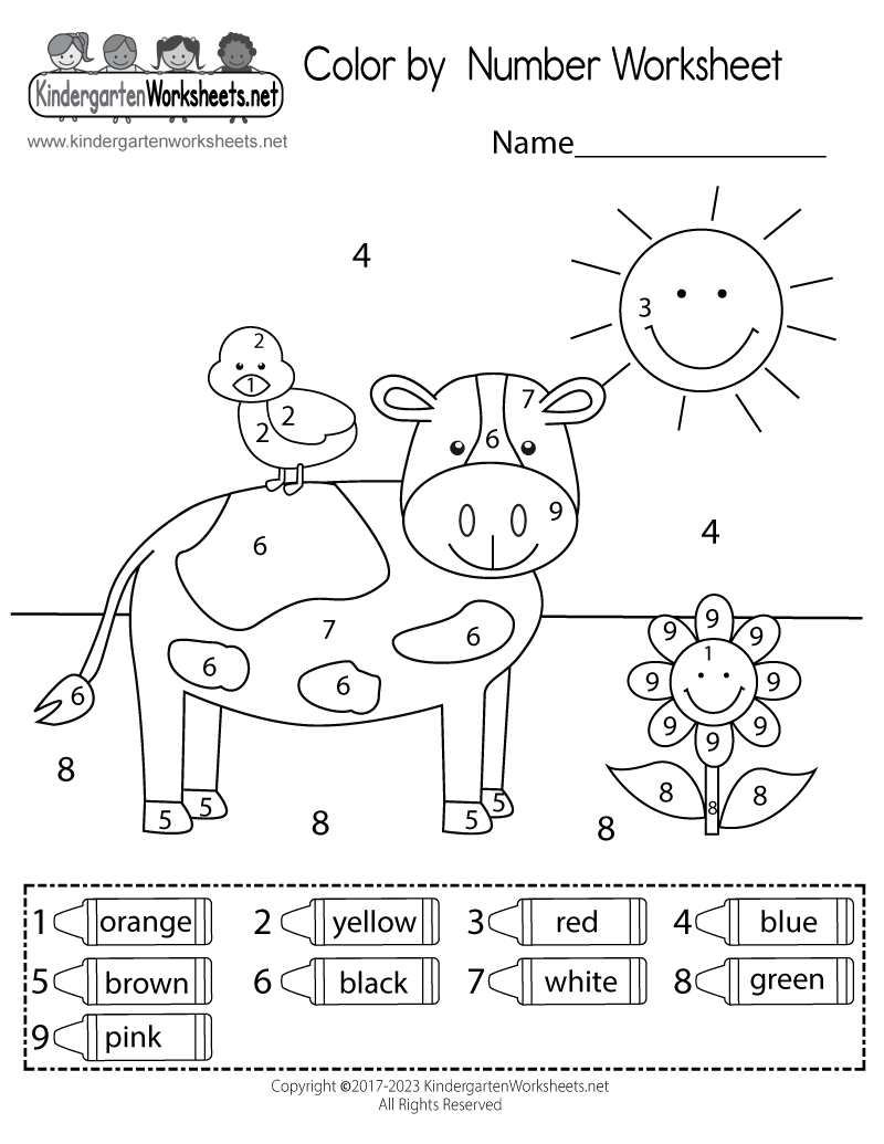Color By Number Kids Preschool Prek Worksheets Homeschool Etsy 