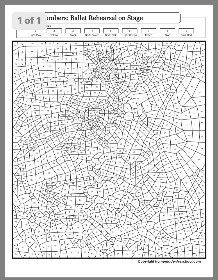 color sheets by number