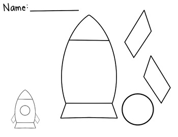 Color Cut Paste Rocketship By Larissa Pierce TPT