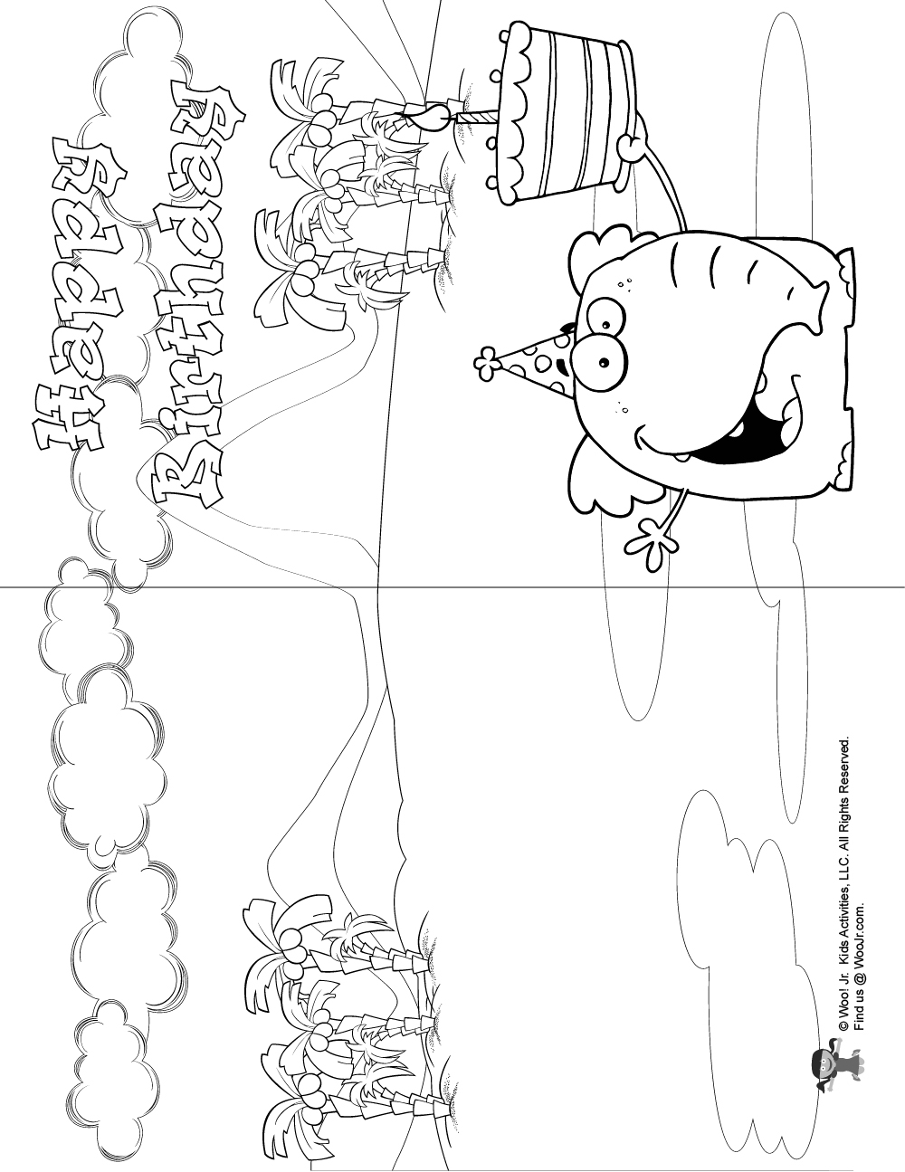 Colorable Printable Birthday Cards