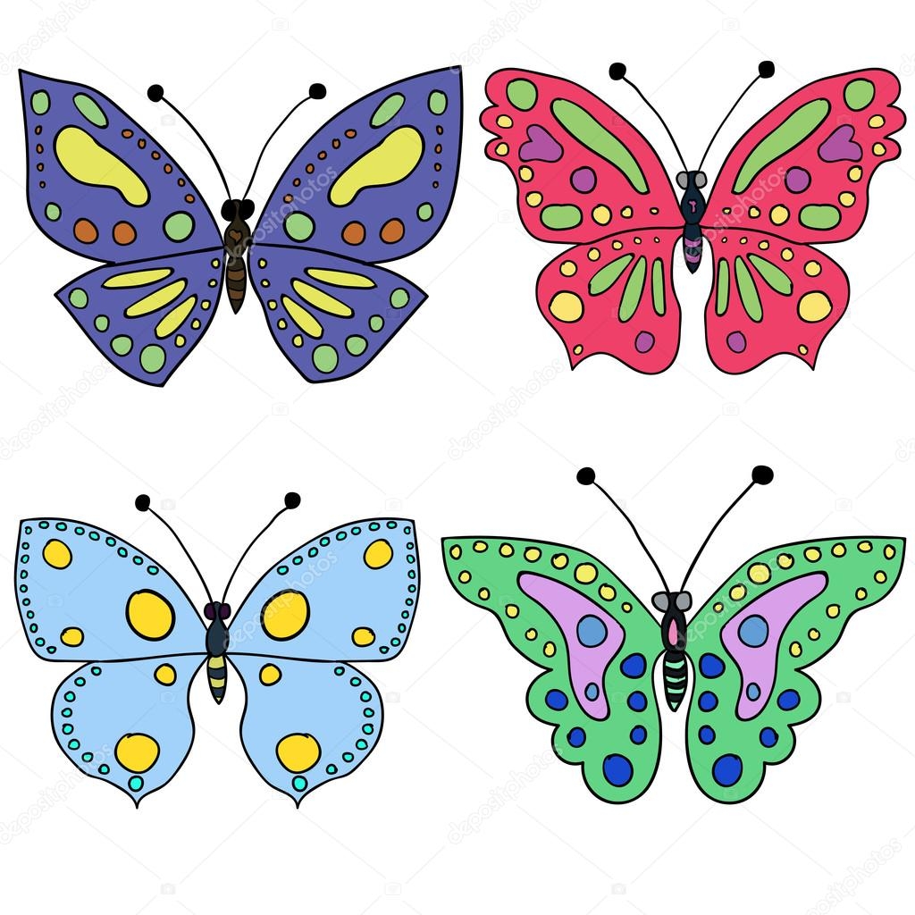 Colored Butterfly Template