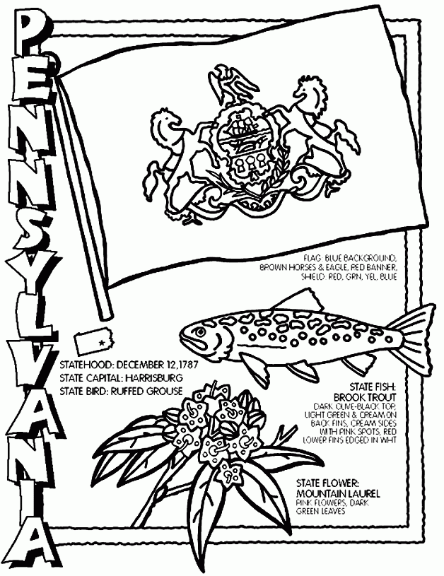 Coloring Activity Pages Pennsylvania Coloring Page