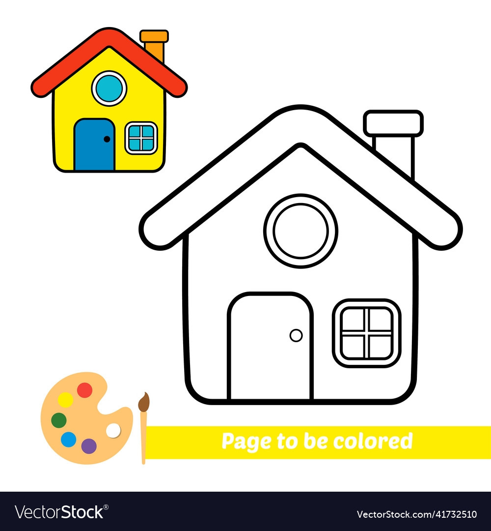 Coloring Book For Kids House Royalty Free Vector Image