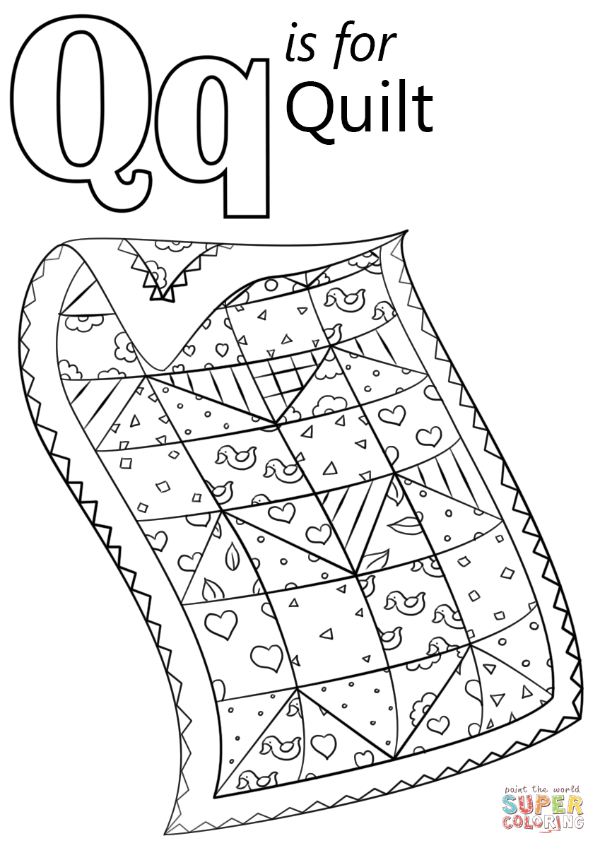 Coloring Fun Q Is For Quilt Coloring Page