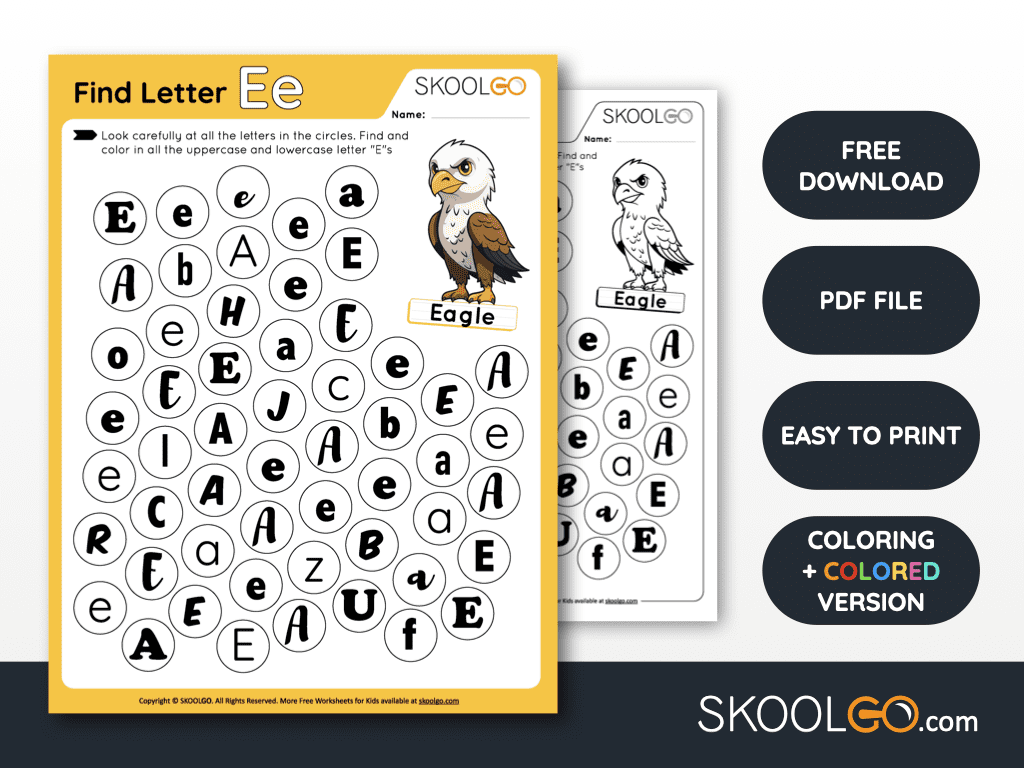 Coloring Letter E Worksheets For Toddlers Letter Elephant E Draw