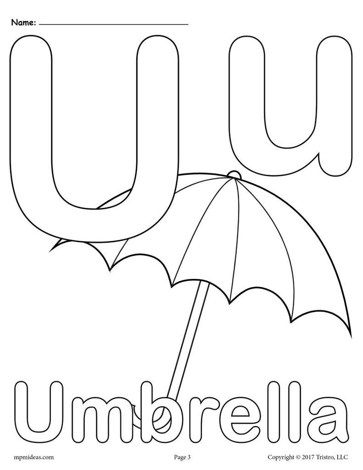Coloring Letter U Worksheets