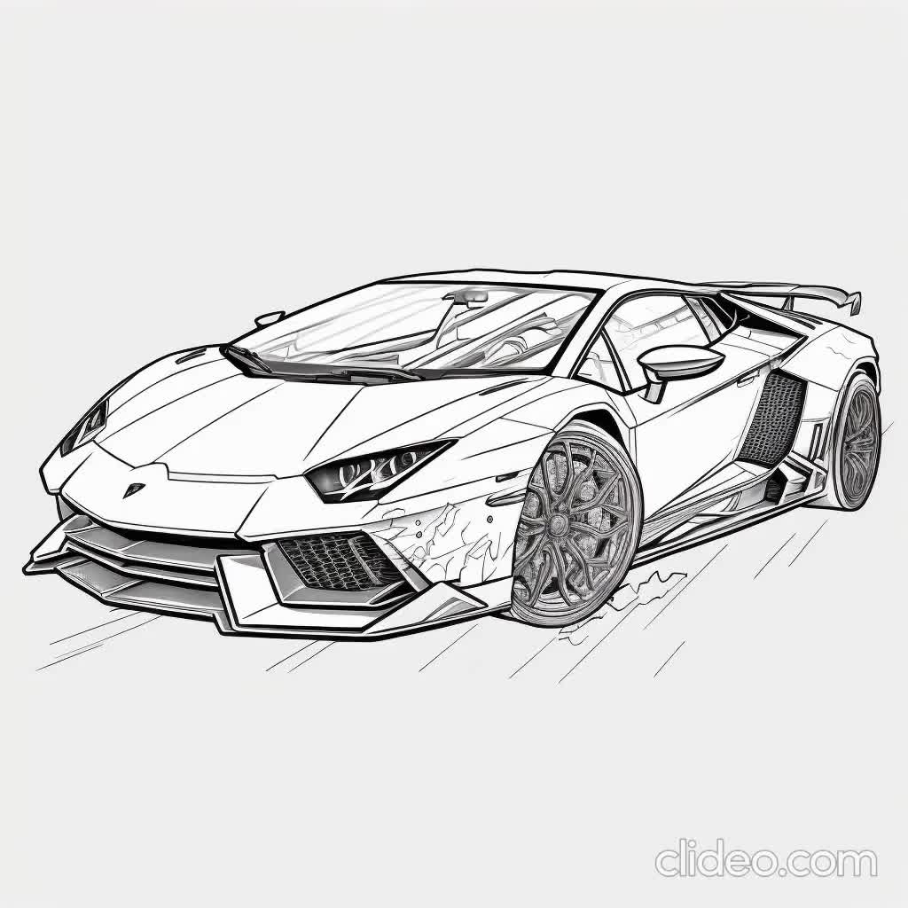Coloring Page Lamborghini Printable Lamborghini Coloring Pages For