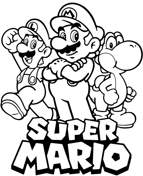 Mario coloring page free