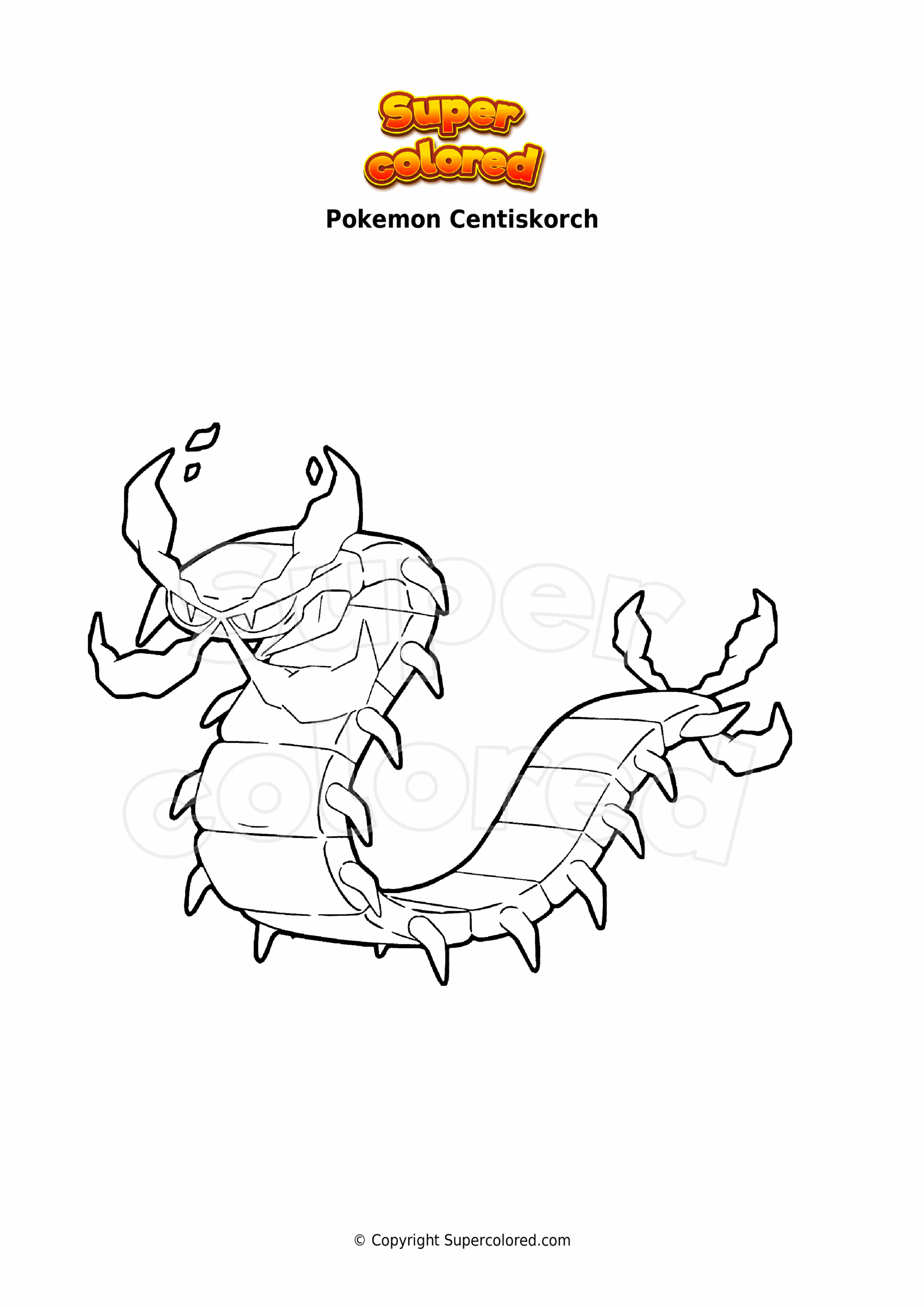 Coloring Page Pokemon Centiskorch Supercolored