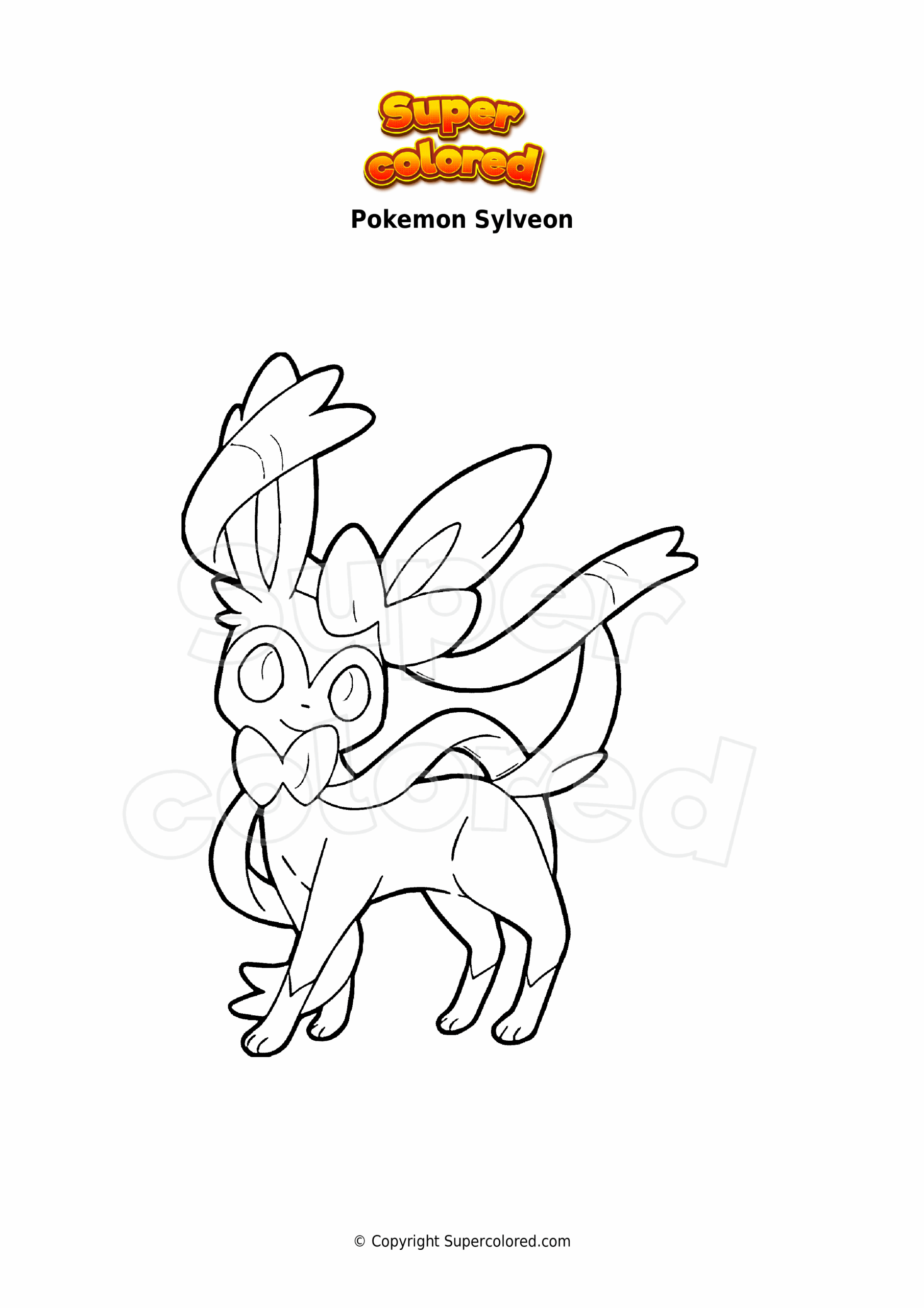 Coloring Page Pokemon Sylveon Supercolored