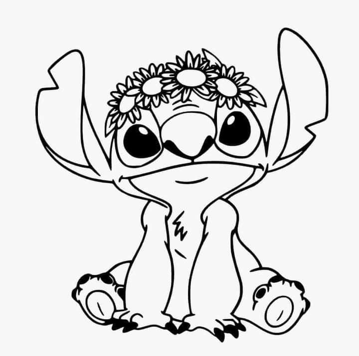 coloring page of stitch
