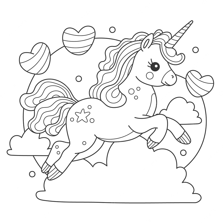 coloring page unicorn