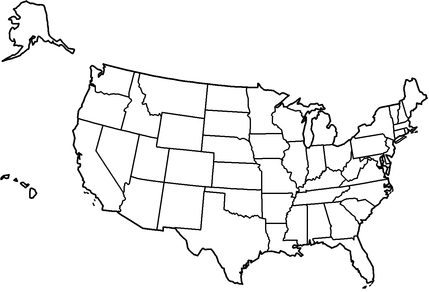 united states map for coloring