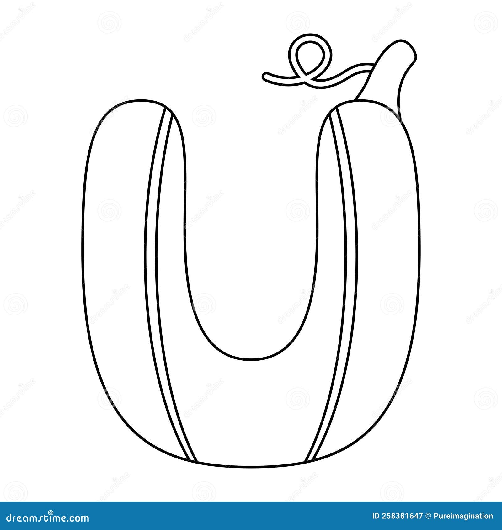 Coloring Page With Letter U For Kids Stock Vector Illustration Of 