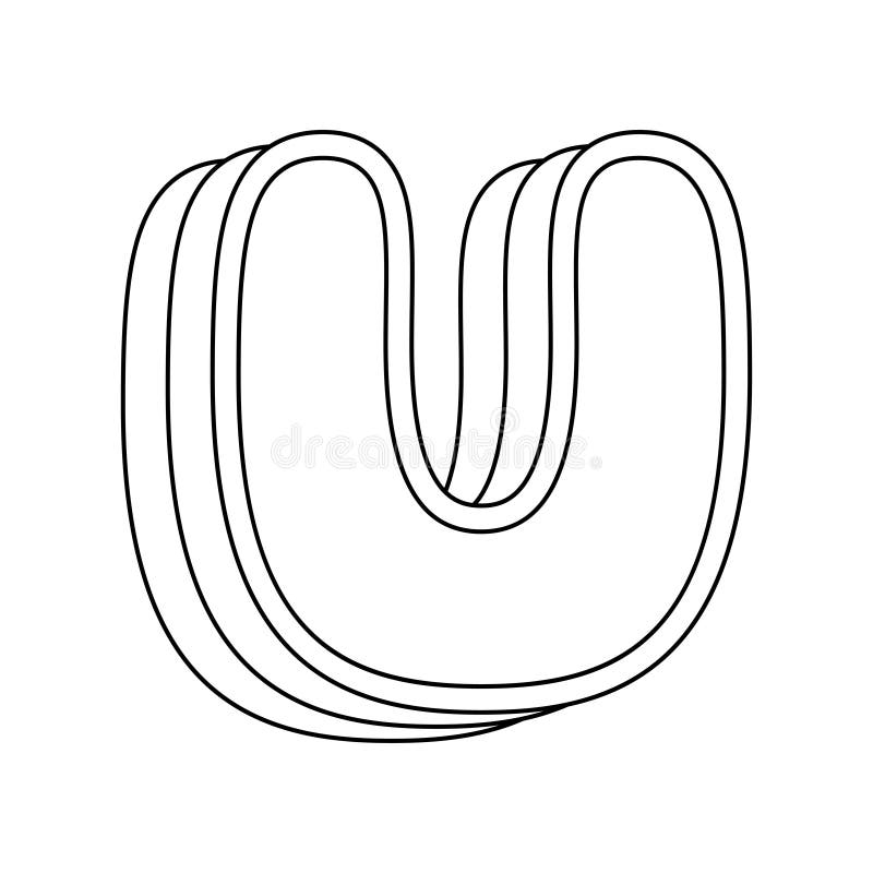 Coloring Page With Letter U For Kids Stock Vector Illustration Of