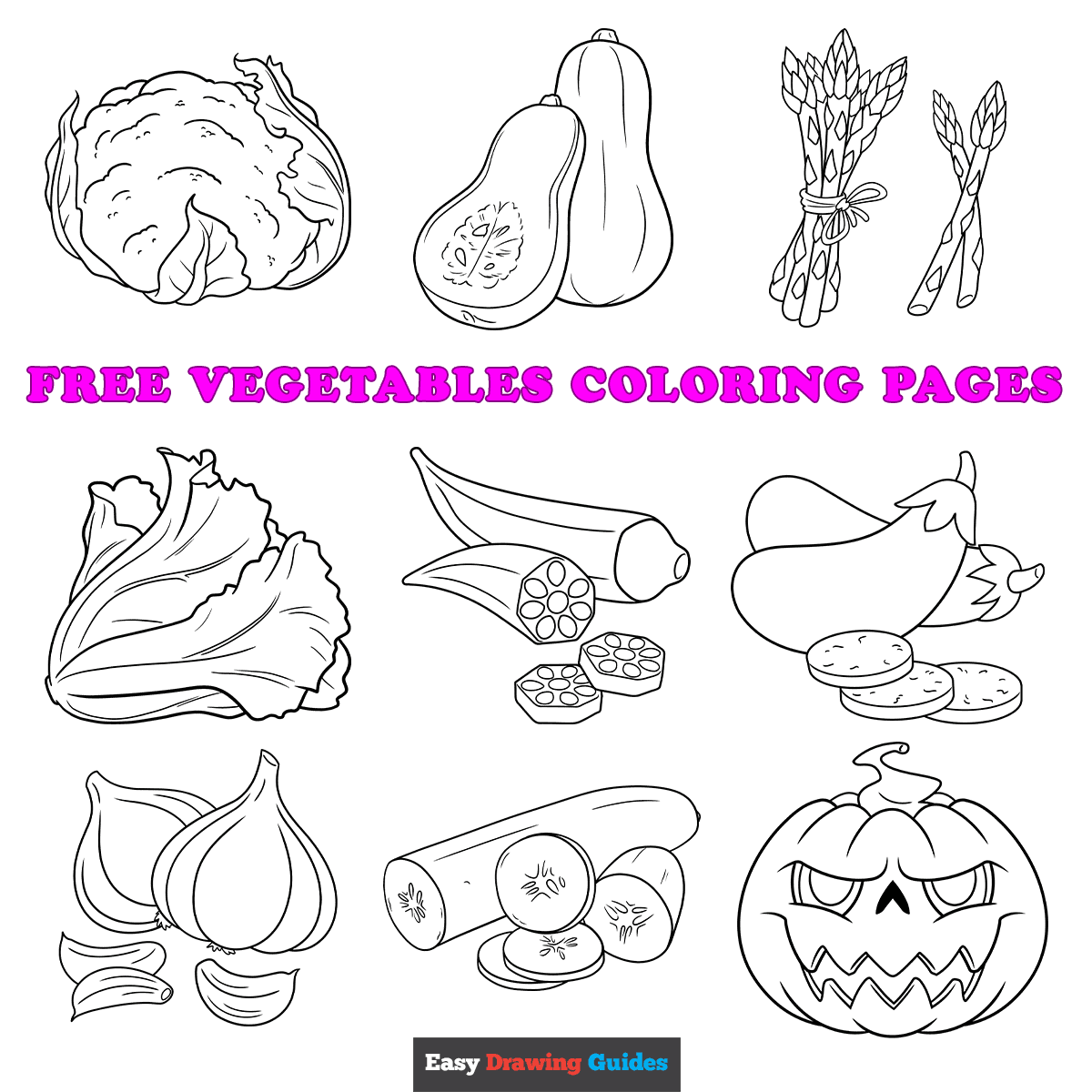 Coloring Sheet Vegetables