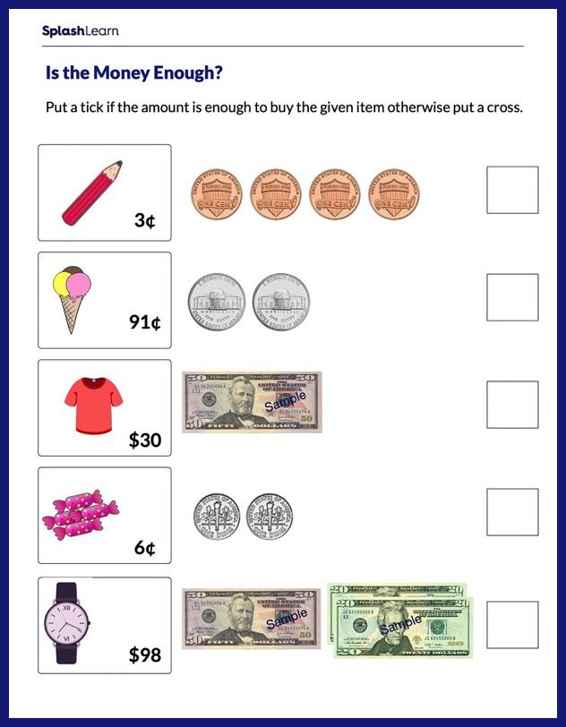 math worksheets 4 kids money