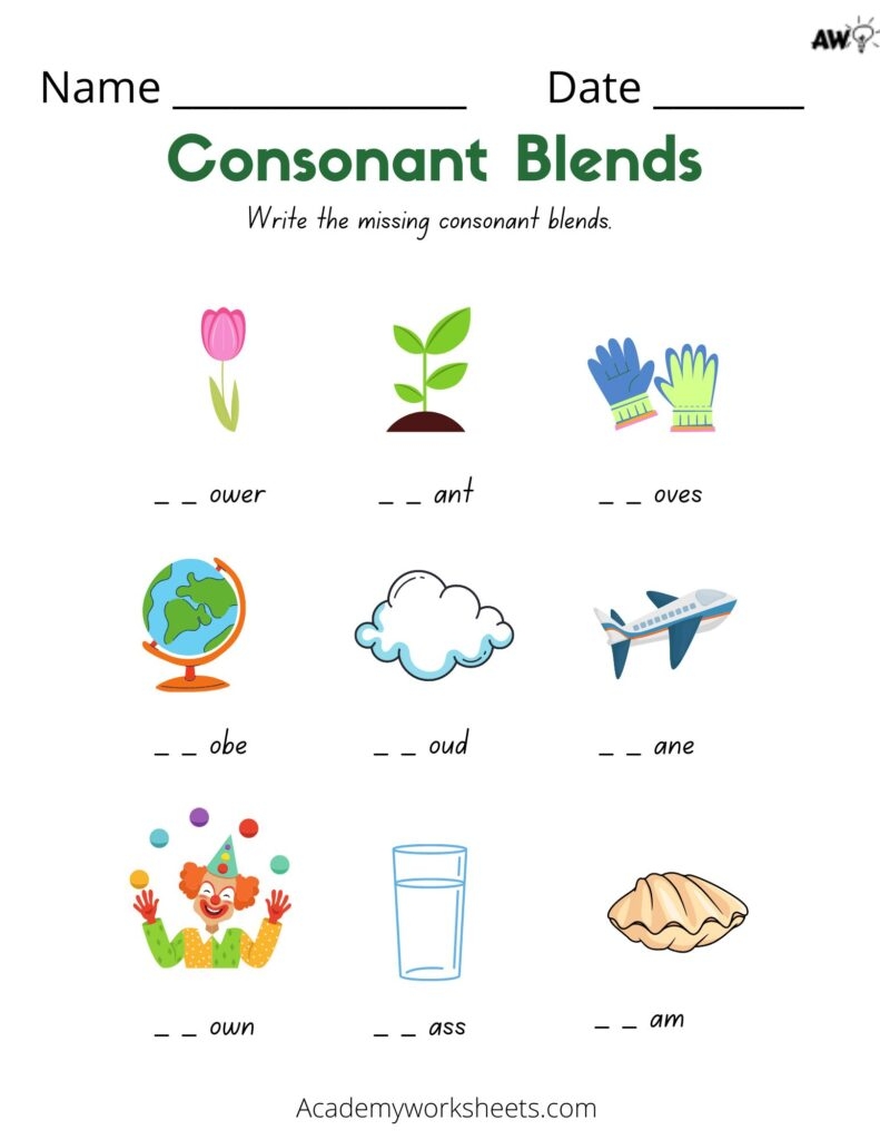 l blends worksheet grade 1