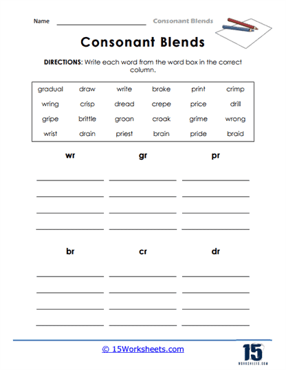 Consonant Blends Interactive Worksheet Blends Worksheets Consonant 